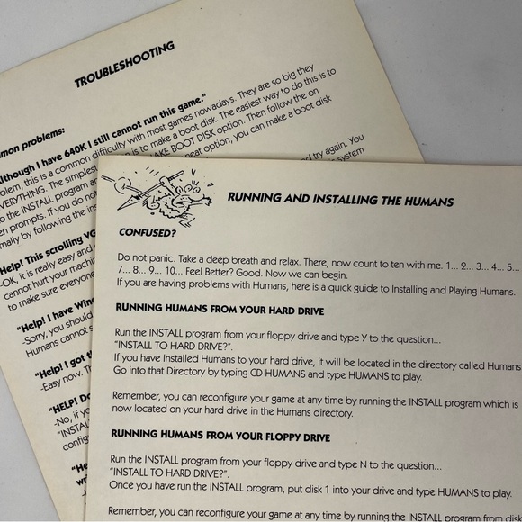 Introducing the Humans 1992 Atari Corp. PC GameTek IBM 5.25” & 3.5” Floppy Disks - Picture 9 of 16